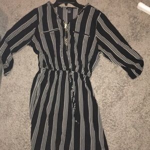 Black and white striped romper